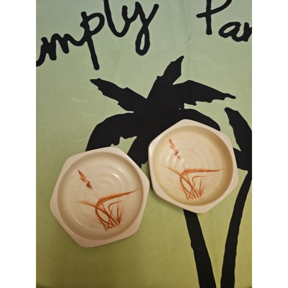 Yanco China OR-3001 Orchis Asian Pattern Melamine 3.5 oz. Hexagon Dish Set Of 2!